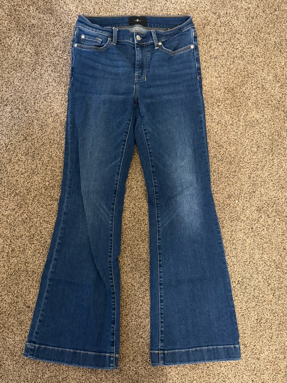 7 For All Mankind Dark Blue Flare Jeans